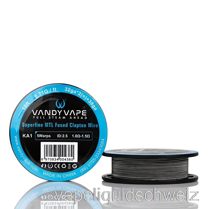 Vandy Vape Superfine MTL-Drahtspulen – 10 Fuß 6,71 Ohm A1 Fused Clapton Wire Vape Schweiz